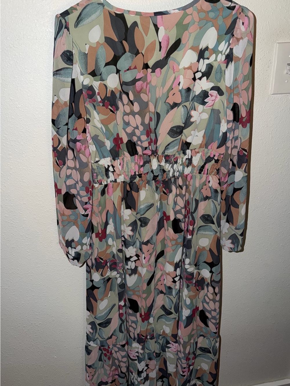 Green Floral Ankle Length Maxi Dress NWT Size M - Picture 7 of 11